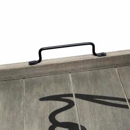 Elegant Designs Rustic Gray Wooden Decorative Serving Tray with Black Metal Handles thumbnail 7