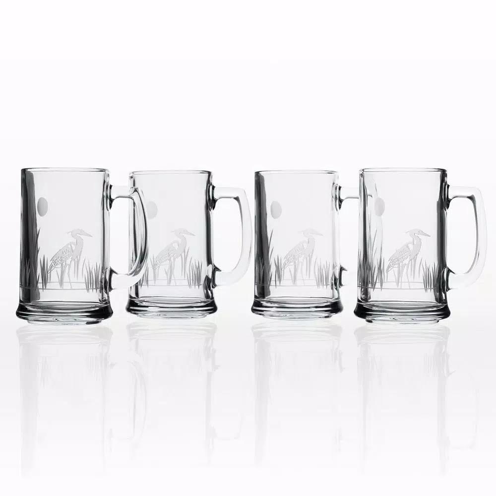 Rolf Glass Heron 16 oz. Beer Mug Set of 4