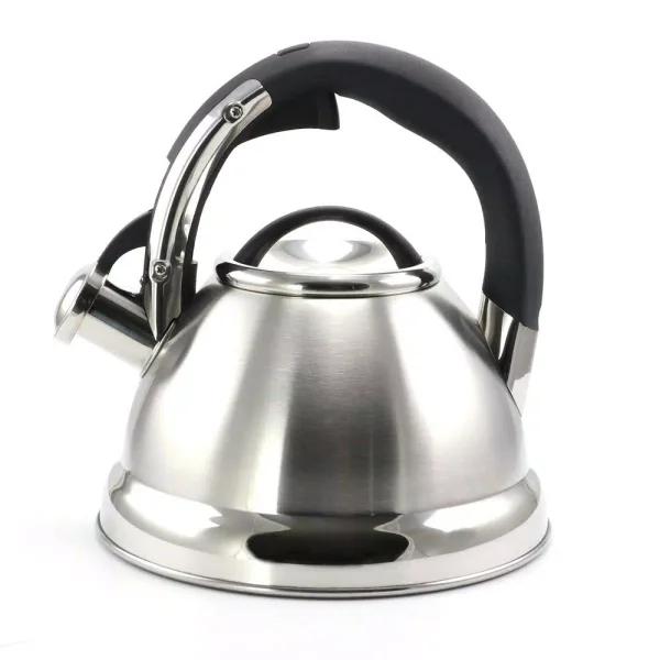 Mr. Coffee 2 Qt. Stainless Steel Whistling Tea Kettle with Cool-Touch Nylon Handle