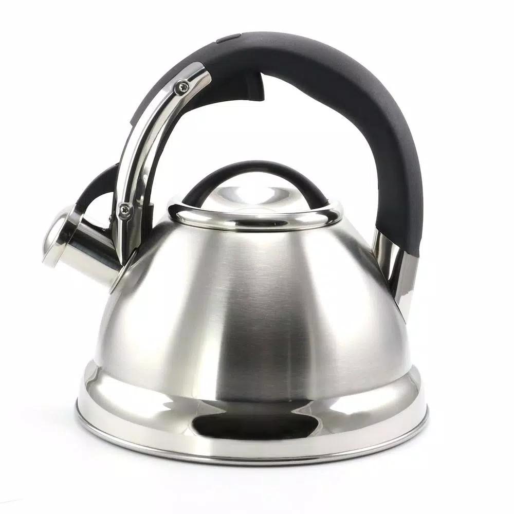 Mr. Coffee 2 Qt. Stainless Steel Whistling Tea Kettle with Cool-Touch Nylon Handle