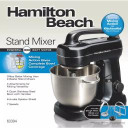 Hamilton Beach 4 Qt. 7-Speed Stand Mixer with Stainless Steel Bowl, Black thumbnail 8