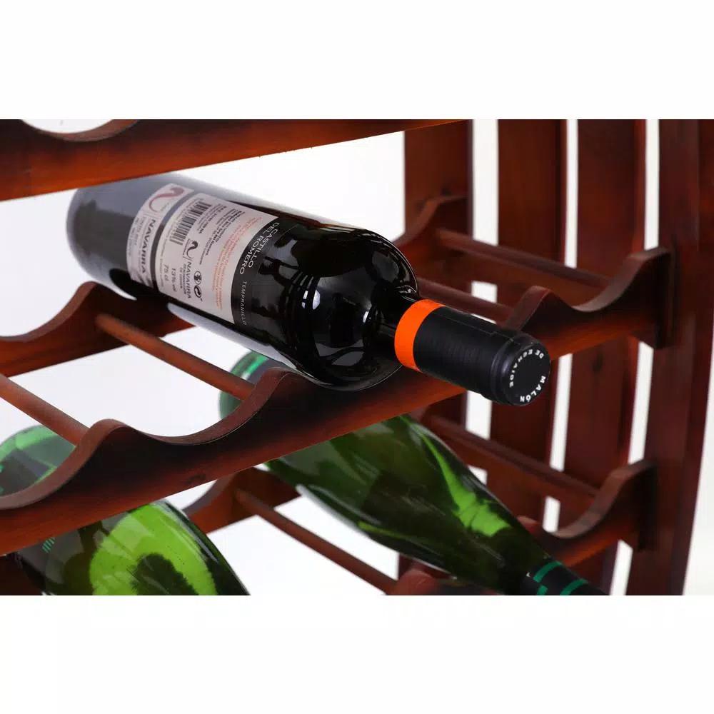 Vintiquewise Rustic Barrel Shaped Wooden Wine Rack - Holds 23 Bottles