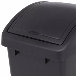 Rubbermaid 12.5 Gal. Black Swing Top Plastic Wastebasket thumbnail 5