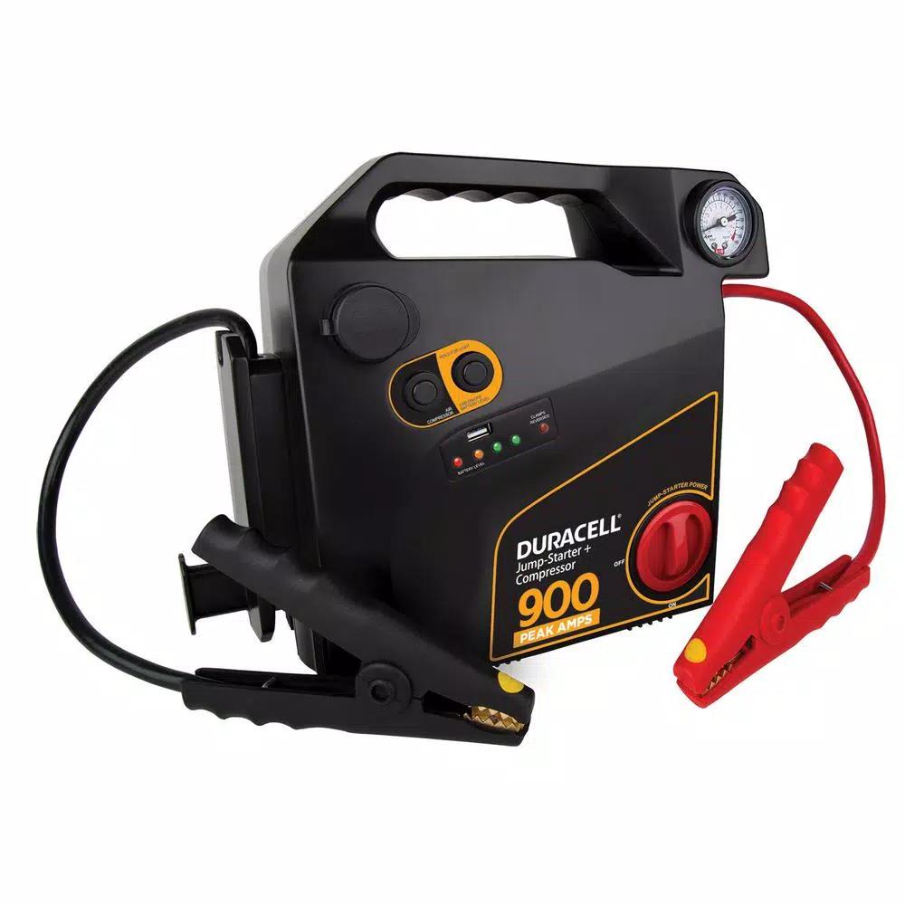 Duracell 900 Amp Peak Emergency Jump Starter with Integrated Air Compressor