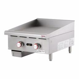 Magic Chef 24 in. Commercial Natural Gas Countertop Griddle, Stainless Steel thumbnail 2