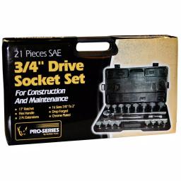 PRO-SERIES 21-Piece 3/4 in. Drive Socket Set with Reversible Ratchet and Blow Molded Case thumbnail 2