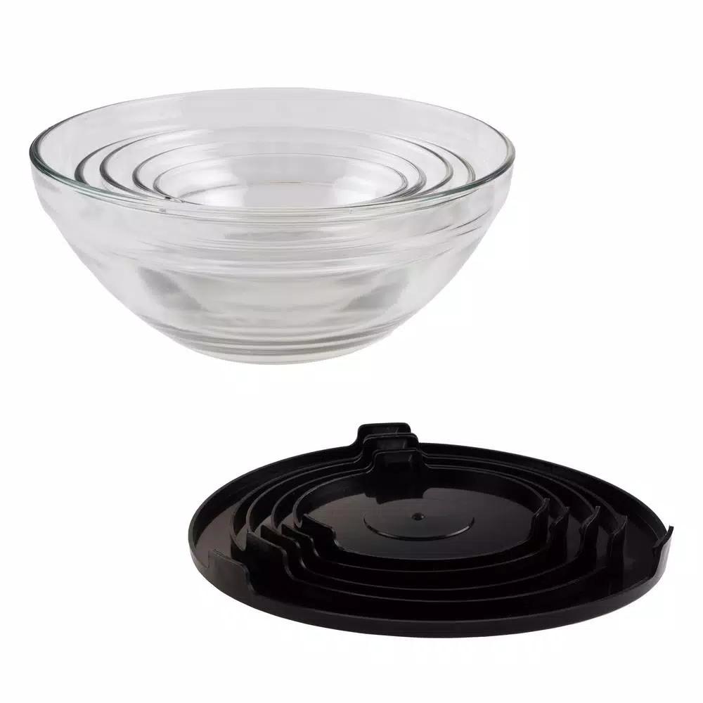 Chef Buddy 10-Piece Glass Bowl Set with Airtight Black Lids