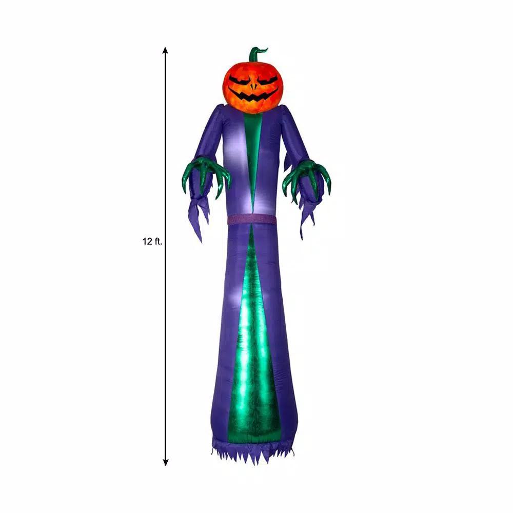 Gemmy 12 ft. Halloween Airblown Projection Inflatable Fire and Ice Jack O Reaper