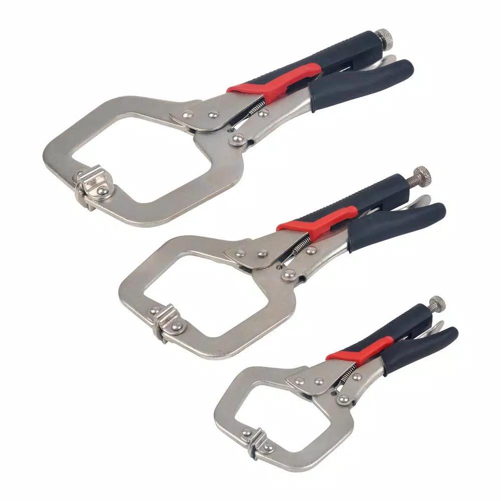 KING C-Locking Pliers 3-Piece C-Clamp Set