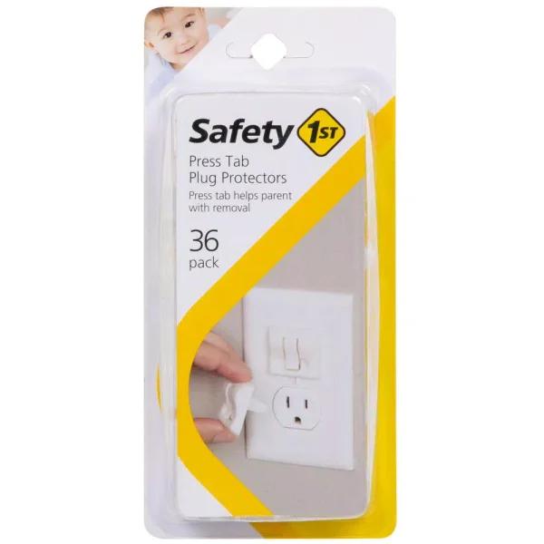 Safety 1st Press Tab Outlet Plug Protectors, White, 36-Pack