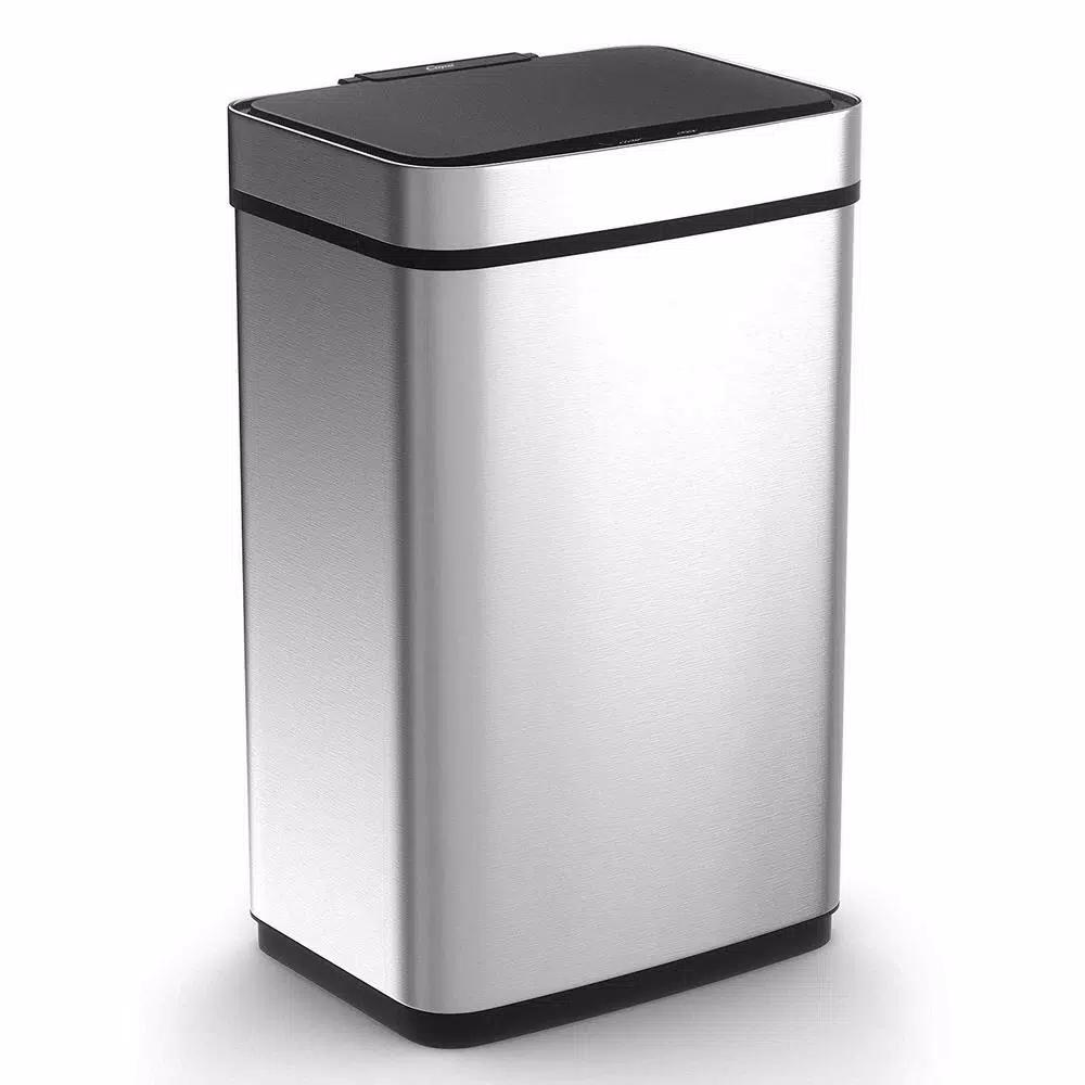 Boyel Living 13 Gallon Automatic Touchless Infrared Motion Sensor Stainless Steel Garbage Can, Silver