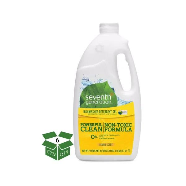 SEVENTH GENERATION Automatic Dishwasher Gel, Lemon Scent, Plant-Based & Nontoxic (42 oz., Case of 6)