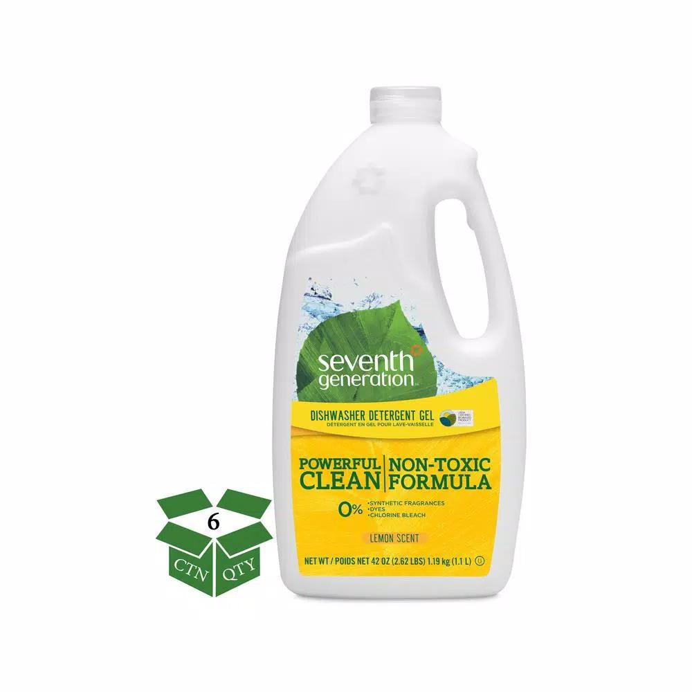SEVENTH GENERATION Automatic Dishwasher Gel, Lemon Scent, Plant-Based & Nontoxic (42 oz., Case of 6)