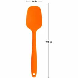 OVENTE Premium Silicone Spatula, Heat Resistant 500°F, Stainless Steel Core, Non-Stick, Orange thumbnail 6