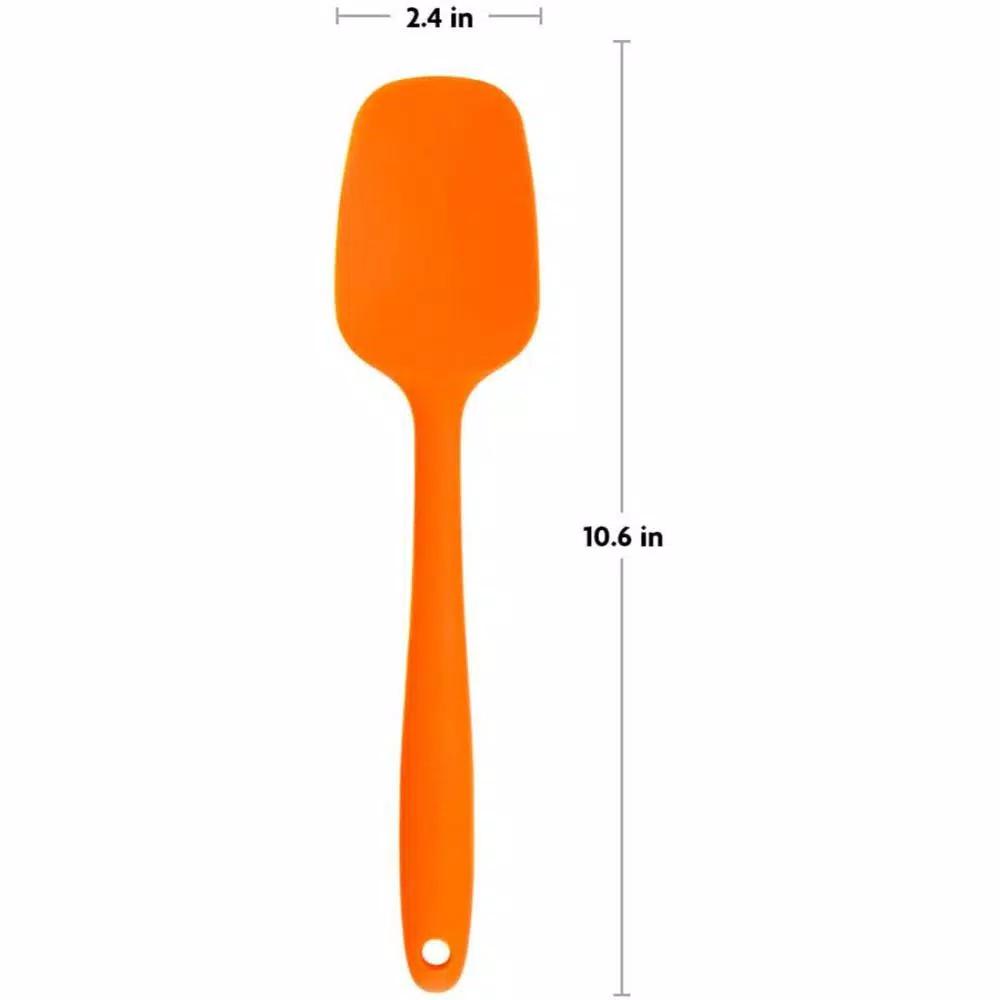 OVENTE Premium Silicone Spatula, Heat Resistant 500°F, Stainless Steel Core, Non-Stick, Orange