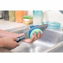 DishFish Dual Scrubber Sponge, Non-Scratch Cleaning Foam, 12-Pack thumbnail 3