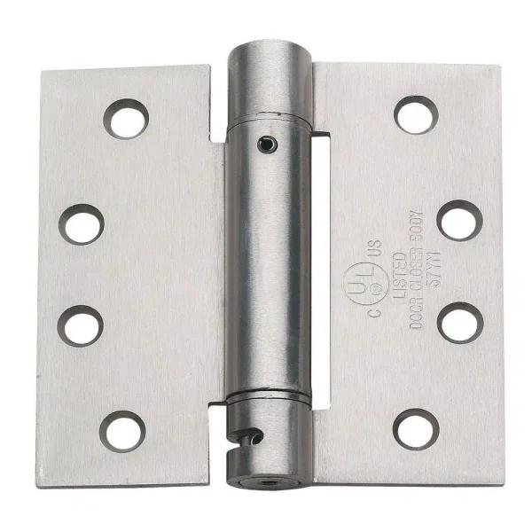 Global Door Controls 4 in. x 4 in. Satin Nickel Steel Spring Hinge, 5/8 in. Radius