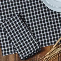Kay Dee Black and White Gingham Cotton Napkins, 20 in. x 20 in. (4-Pack) thumbnail 3