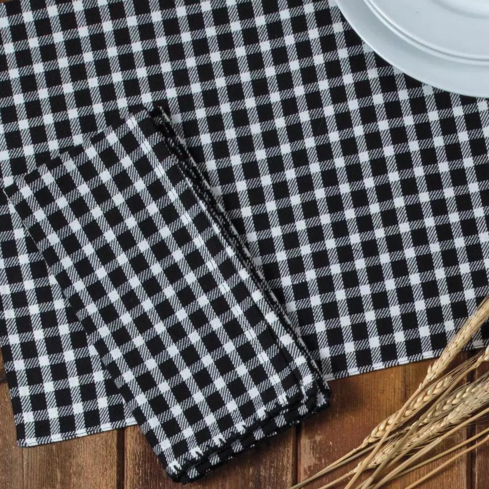 Kay Dee Black and White Gingham Cotton Napkins, 20 in. x 20 in. (4-Pack)