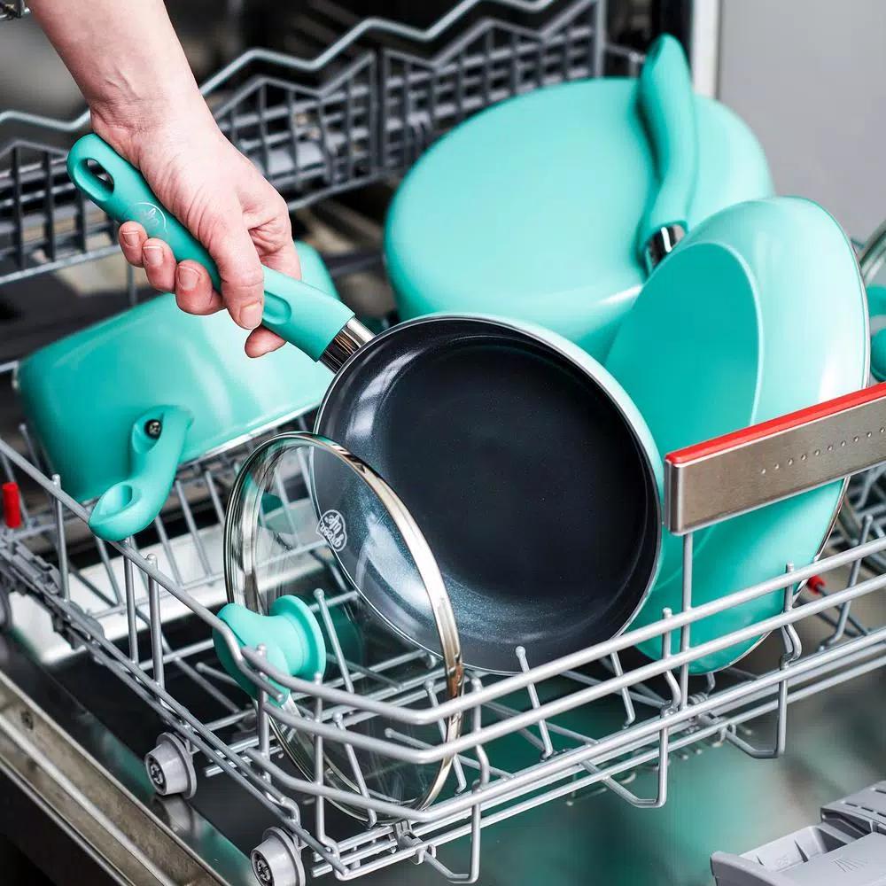 GreenLife Diamond 2-Piece Aluminum Ceramic Nonstick Frying Pan Set, Turquoise