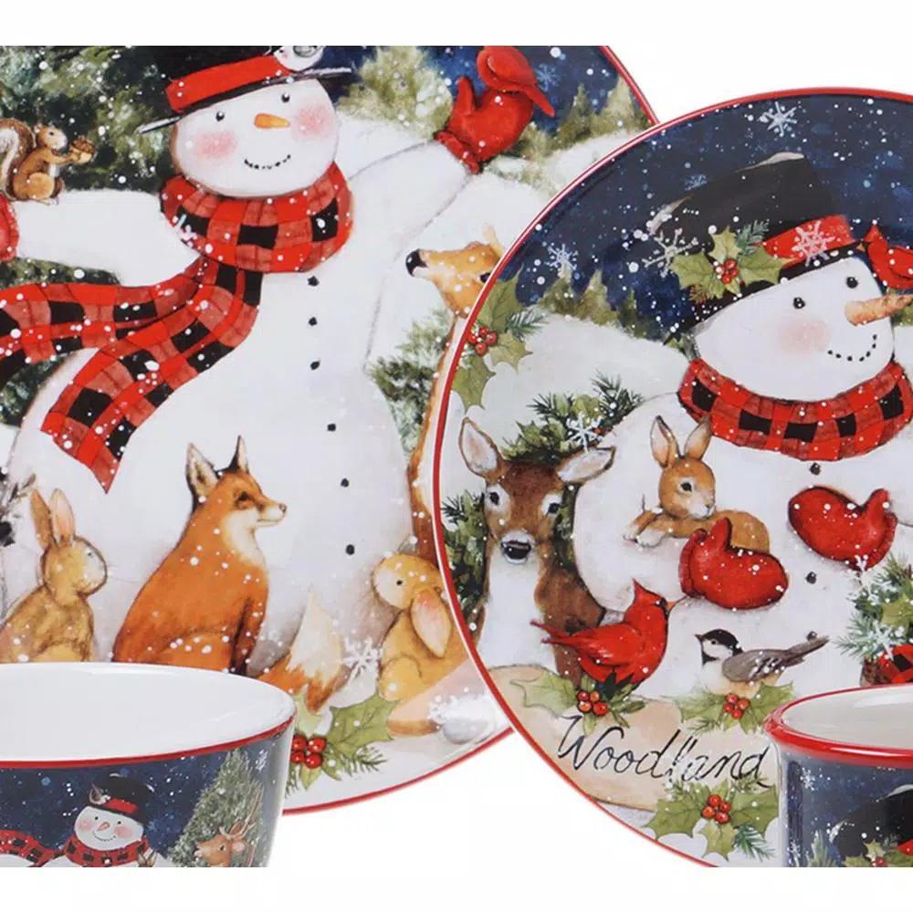 Certified International Magic of Christmas Snowman 22 oz. Earthenware Ice Cream Bowls, Set of 4