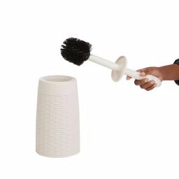 Mind Reader 12 in. Plastic Magic Toilet Brush and Holder Set in Ivory thumbnail 4