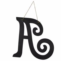 Decor Therapy 20 in. Black Script Letter A Matte MDF Wall Decor thumbnail 2