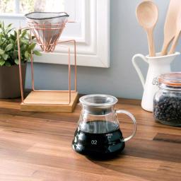 Old Dutch 20oz Stainless Steel Rose Gold Pour Over Coffee Maker Set with Glass Carafe and Rubberwood Base thumbnail 3