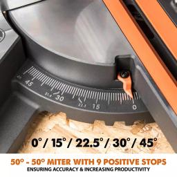 Evolution Power Tools Evolution R255SMS+ 10 in. 15 Amp Sliding Compound Miter Saw with Multi-Material Blade thumbnail 8