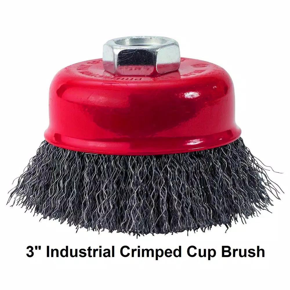 MIBRO 7-Piece Industrial Wire Brush and Hand Brush Set for Deburring, Rust and Scale Removal