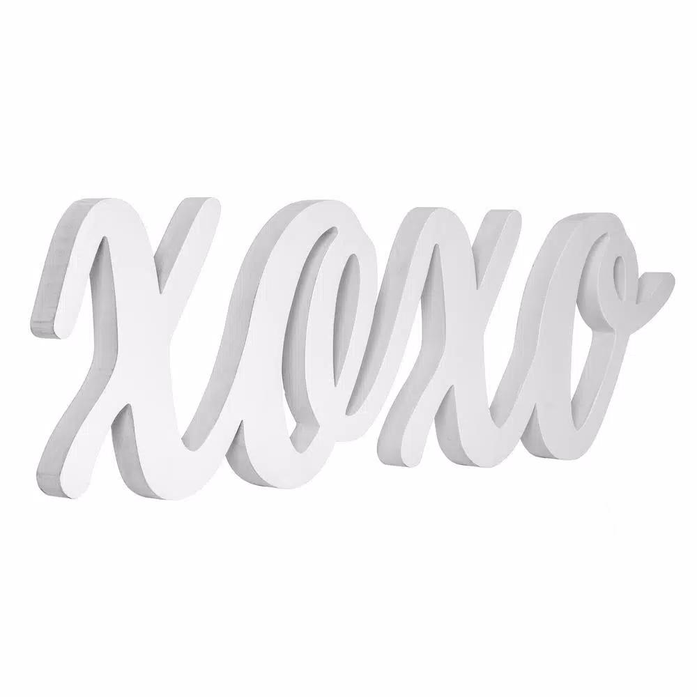 Pinnacle Script XOXO White Wood Decorative Sign - Large Handcrafted Farmhouse Wall Decor