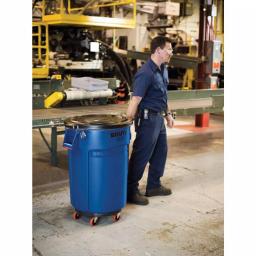 Rubbermaid Commercial Products Rubbermaid Brute Quiet Trash Can Dolly with Non-Marking Red Casters thumbnail 5