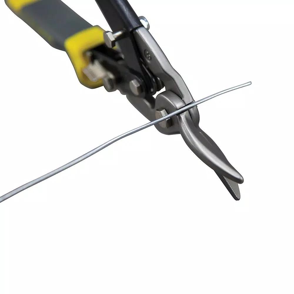 Klein Tools Straight Cutting Aviation Snips with Integrated Wire Cutter, 18-Gauge Steel Capacity