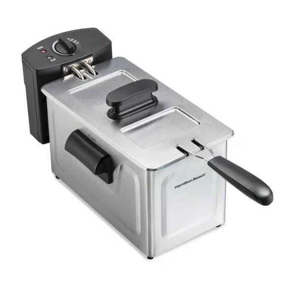 Hamilton Beach 3 Qt. Stainless Steel Deep Fryer, 1500W Electric Countertop Fryer