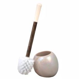 Bath Bliss 14 in. Ceramic Dome Toilet Brush and Holder Set with Stainless Steel Handle, Iridescent thumbnail 1