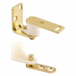 Prime-Line Brass Finished Steel Cafe Door Hinge Set, Double Acting & Self-Closing thumbnail 4