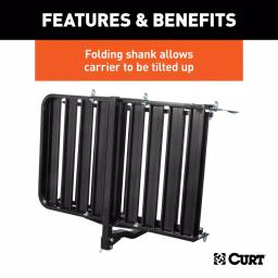 CURT Aluminum Hitch Cargo Carrier with Folding Ramp, 500 lb. Capacity, 2 in. Receiver thumbnail 7