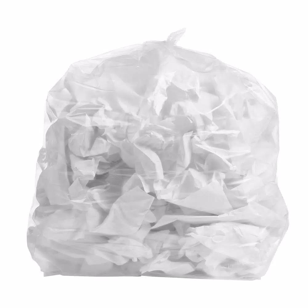 PlasticMill 55 Gallon Clear Trash Bags, 1.5 Mil Thick, 100-Count