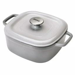 Bayou Classic 4 qt. Enameled Cast Iron Casserole Dish with Lid, Weathered Gray thumbnail 1