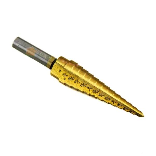 Stark Titanium Coated HSS Heavy-Impact Step Drill Bit, 1/8 in. to 1/2 in., 13 Sizes