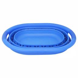 Southern Homewares Collapsible Laundry Basket, Space-Saving Plastic & Silicone Hamper, Blue thumbnail 7