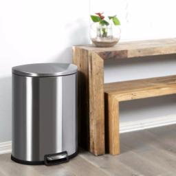 StyleWell 13 Gal. Stainless Steel D-Shaped Step-On Trash Can with Removable Liner thumbnail 2