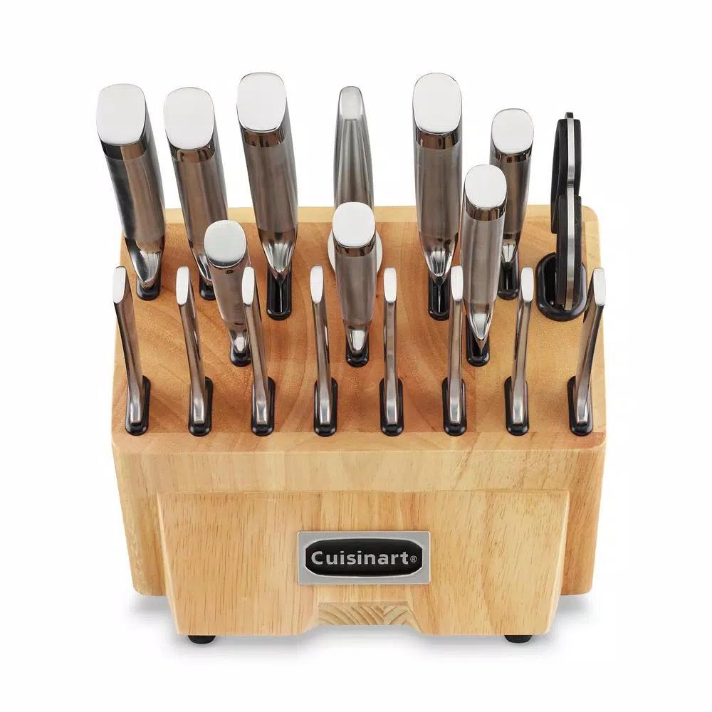 Cuisinart Normandy Collection 19-Piece Forged Stainless Steel Cutlery Block Set with Wood Block