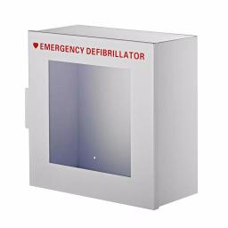 AdirMed Universal Steel AED Wall Cabinet with Clear Acrylic Window - White thumbnail 1