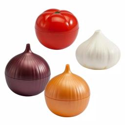 Hutzler Classic Food Savers 4-Piece Set - Onion, Tomato, and Garlic Storage Containers thumbnail 1