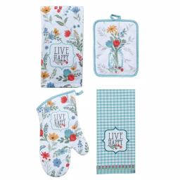Kay Dee Blooming Thoughts Cotton Multi Kitchen Textile Set - 4 Piece Floral Set thumbnail 1