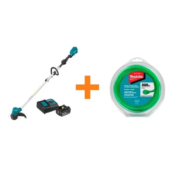 Makita 18V LXT Brushless Cordless String Trimmer Kit with 4.0 Ah Battery, Charger, and Bonus Trimmer Line