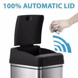 iTouchless Automatic Sensor Trash Can Combo Set, 13 Gal. & 2.5 Gal. Stainless Steel thumbnail 2
