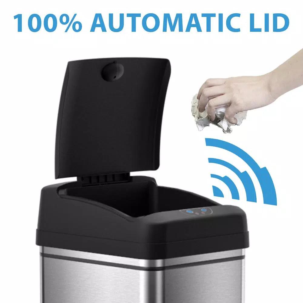 iTouchless Automatic Sensor Trash Can Combo Set, 13 Gal. & 2.5 Gal. Stainless Steel