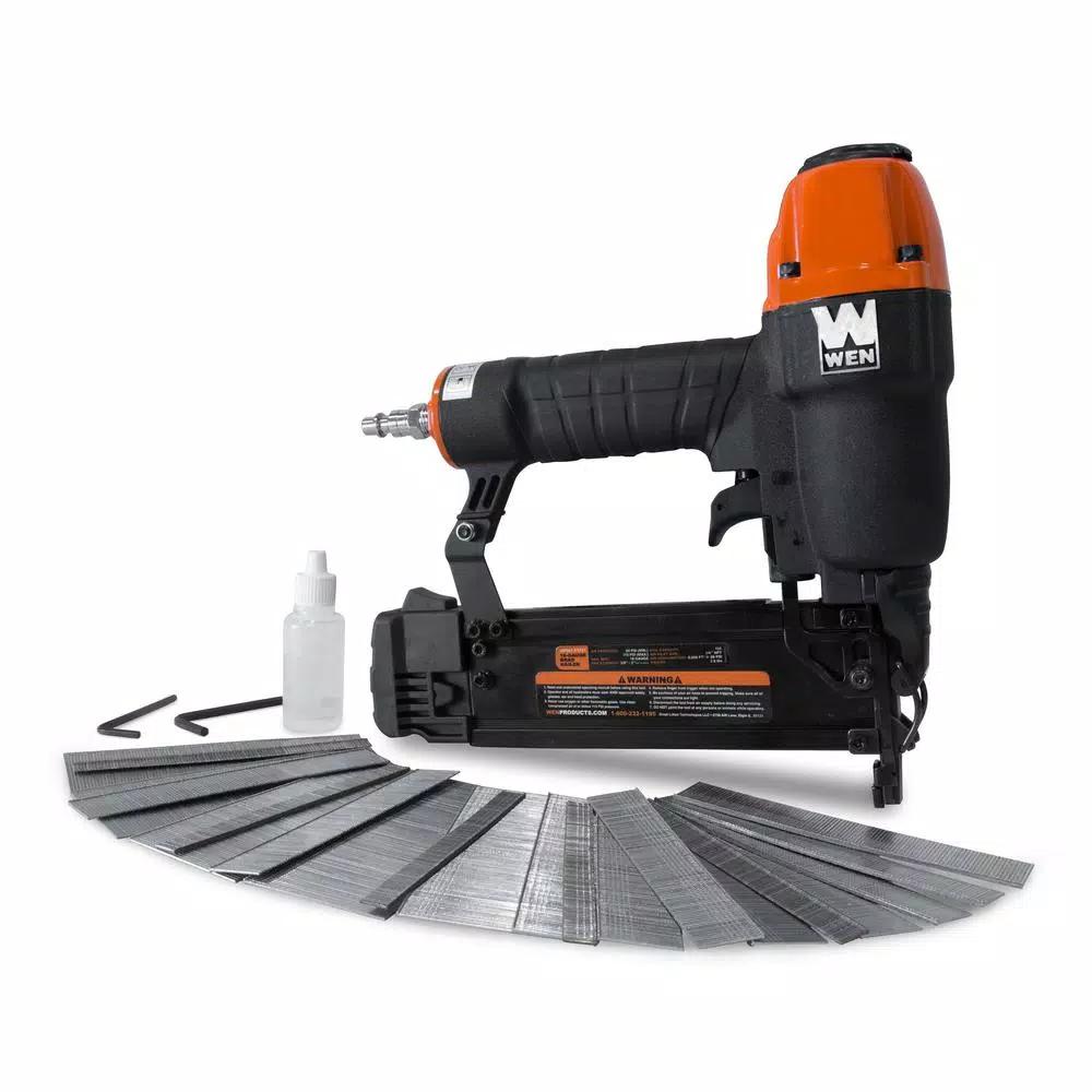 WEN 18-Gauge Pneumatic Brad Nailer Kit, 3/8 in. to 2 in., Includes 2000 Nails